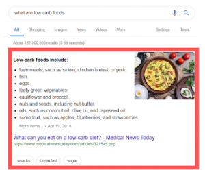 low-carb food search bar
